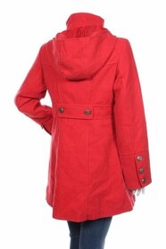 Jarný prechodný červený kabát s kapucňou - veľkosť XL - 4