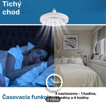 10-palcový E27 zásuvkový inteligentný ventilátor so svetlom - 4