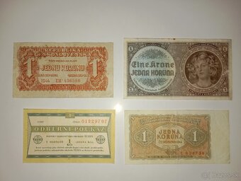 BANKOVKY 1 KČS 1940-1989, 4 RŮZNÉ EMISE, VŠE NEPERFOROVANÉ - 4