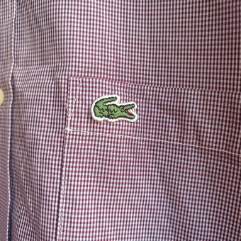 Lacoste fialová košeľa s dlhým rukávom kockovaná M/L - 4