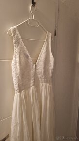 Svadobne dlhé šaty s čipkou - 4