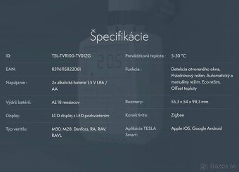 Bezdrôtová termohlavica Tesla Smart TV100 - 4