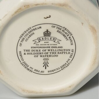 Sadler -Zberateľský porcelánový čajník - Bitka pri Waterloo - 4