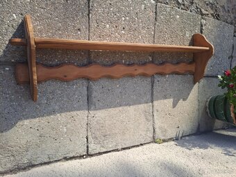 Masivna stara drevena retro policka - 4