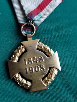 Vyzn, RU-FJI, vojenský jubilejný kríž 1908 Franz Jozef. - 4