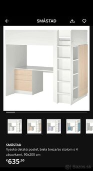 Vysoká posteľ 3v1 Smastad Ikea - 4