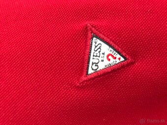 GUESS originál Red pánske polotricko L - 4
