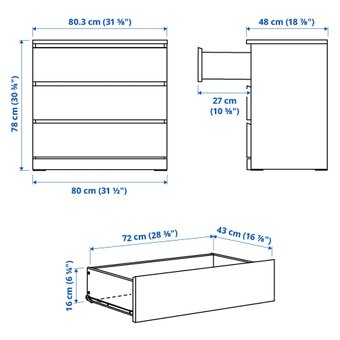 IKEA MALM, postel , komoda, - 4