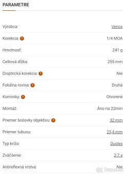 Venox 2-7x 32 pištoľový ďalekohľad - 4