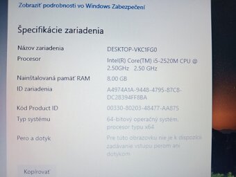 predám Hp elitebook 8460p , Intel i5 , 8gb ram ,256gb ssd - 4