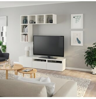 TV stolík bielo-čierny z Ikei BESTA / EKET - 4