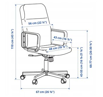 Otočná Kancelárska Stolička - IKEA RENBERGET - 4