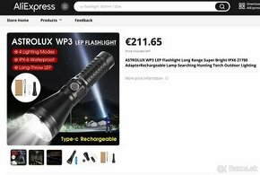 Laserova LEP baterka Astrolux WP3 Laser - 4
