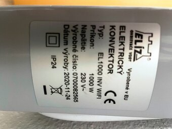 ELIZ EL 1000 INV WIFI ELEKTRICKÝ NÁSTENNÝ KONVEKTOR RADIÁTOR - 4