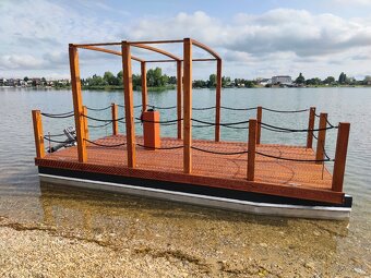 Katamaran drevená paluba 5,1 x 2,5m s hliníkovým pontónom - 4