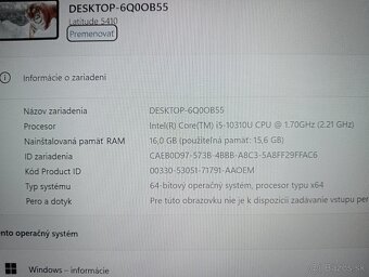 predám Dell Latitude 5410 , ssd ,16gb ram . Intel core i5 - 4