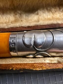 Cigaretova špička jantar-striebro bakelit - 4