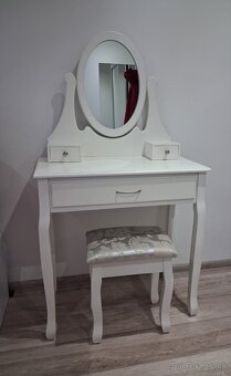 Toaletný stolík so zrkadlom + stolička - 4