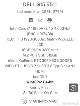Notebook Dell G15 5511 - 4