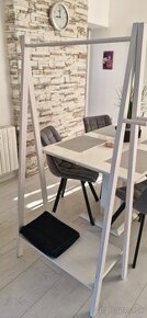 Vešiak na oblecenie,vesiak drevený biely - 4