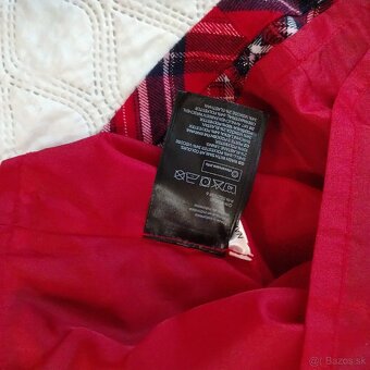 H&M kárované červené trblietavé šaty s mašľou a vreckami,140 - 4