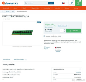 RAM KINGSTON 64GB DDR4 (4x16GB) 2666MHz | CL19 | 1.2V - 4