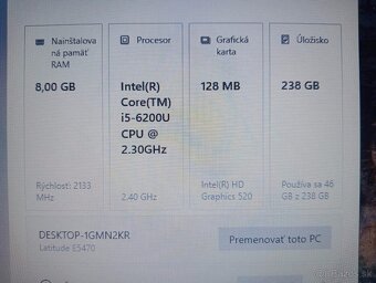 Dell latitude e5470 - Intel core i5 - 8gb ram -ssd - 4