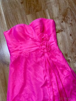 pink rose damske spolocenske dlhe saty s ruzickami - 4