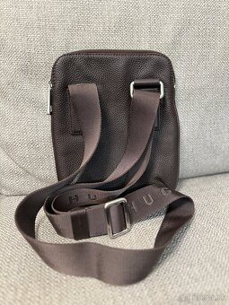 Panska taška Hugo Boss kožená hnedá farba - 4