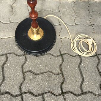 Retro starozitna podlahova stojata lampa drevena - 4