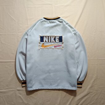 Vintage 90s NIKE Service béžová mikina bez kapucne XL - 4