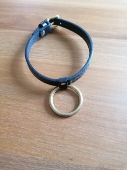Kožený choker obojok - 4
