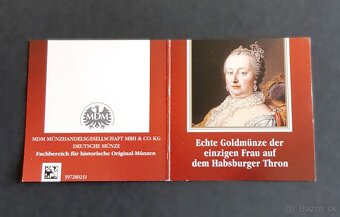 Predám zlatý dukát MÁRIA TERÉZIA 1746 KARLSBURG. - 4