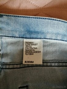 Bledomodré skinny džínsy pre mužov - 4
