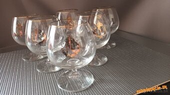 Retro pohare koňak, brandy Napoleon....značka ...N...6ks - 4