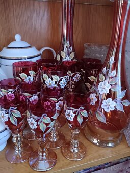 Porcelán Farebné šálky, trojsety, Rubinove sklo - 4