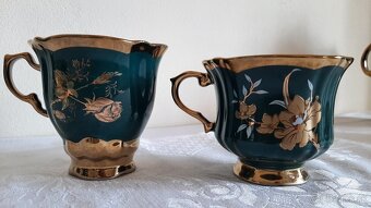 Čajová súprava modro-zlatá s kvetinkou - 4