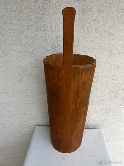 Drevene rucne malovane vedro nadoba - 4