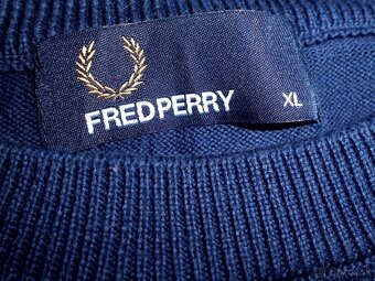 Fred Perry pánsky sveter tmavomodrý bavlna XL - 4