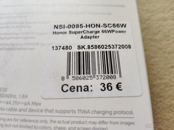Honor Super Charge,,, nová nabíjačka 66 wattov. - 4