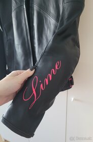 Kožená dámska bunda Lime čierno ružová - 4