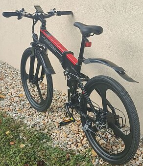 Celoodprúžený skladací elektrický bicykel 26 kolesá 500W 48V - 4