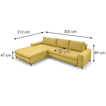 Žltý rozťahovací gauč - 4