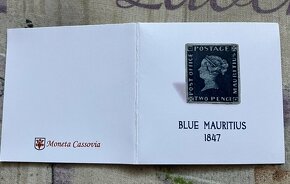 Strieborná prvá známka Modrý Mauritius - 4