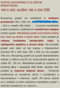 BOXSPRING 160x200 Manželská posteľ - 4