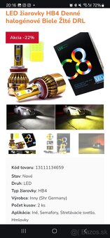 LED HB4 žlté/biele - 4