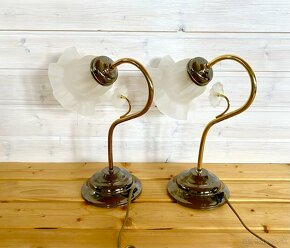 Staré mosazné párové stolní lampy - 4
