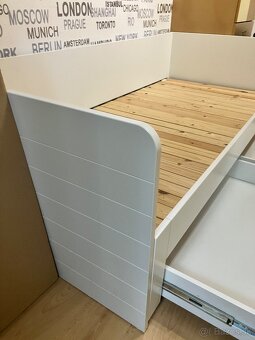 Rozkladacia biela posteľ 90x200cm - 4