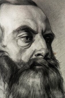 Mužský portrét , Theophil Melicher, uhoľ, 680 × 530 mm - 4