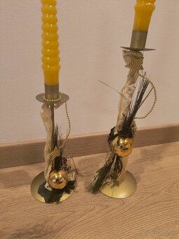 Zlaté kovové svietniky - 4
